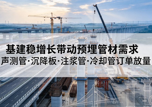 新会基建稳增长带动预埋监测管材需求，声测管、沉降板、注浆管订单持续放量